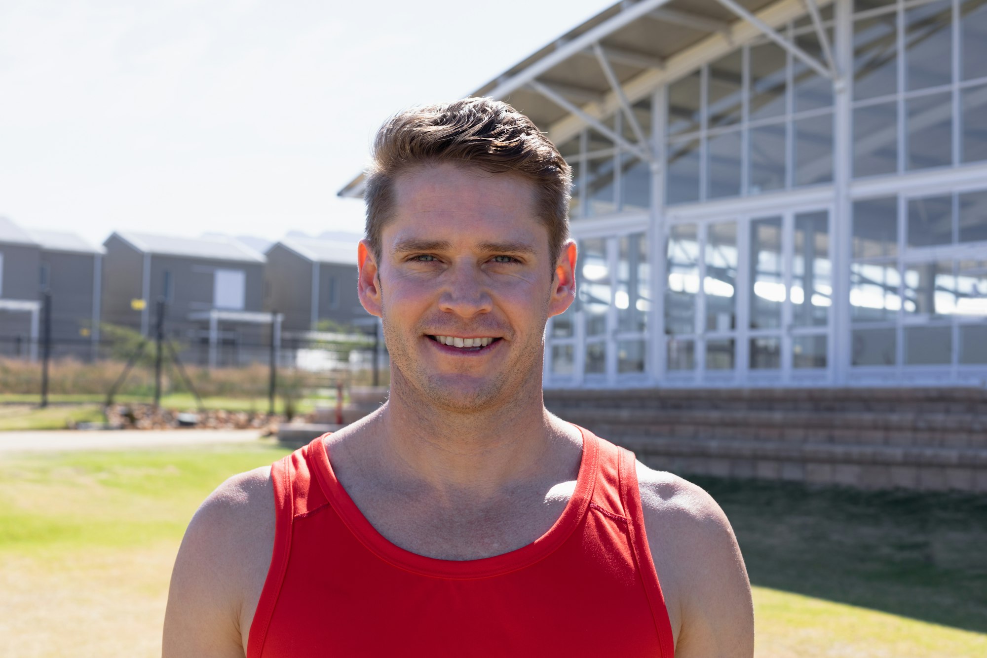 Man at the sports smiling