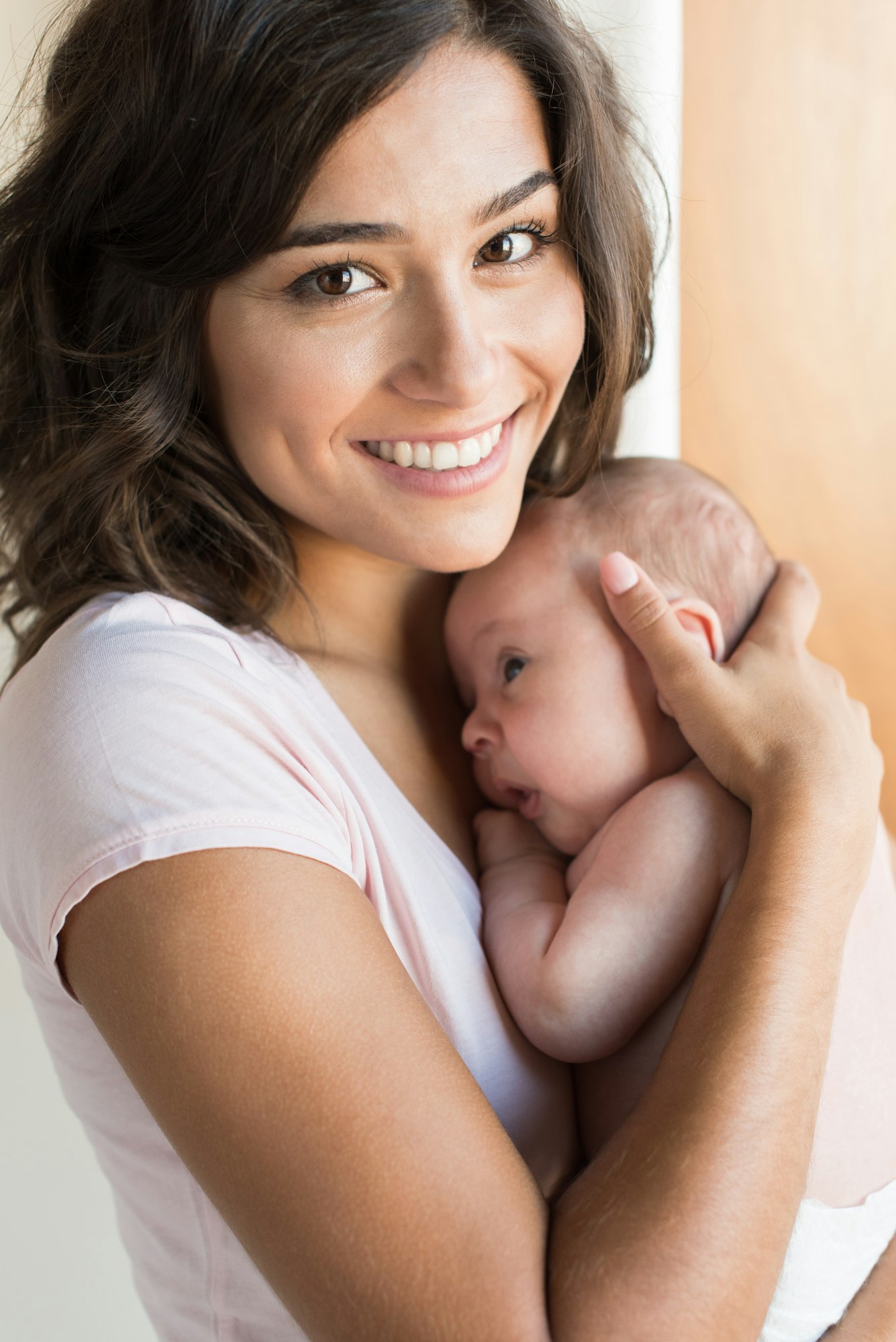 Woman with newborn baby
